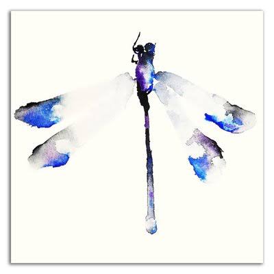 &Blue  Violet Dragonfly& by Karin Johannesson - Wrapped Canvas Graphic Art Print Latitude Run Size: 24x22 H x 24x22 W x 1.5